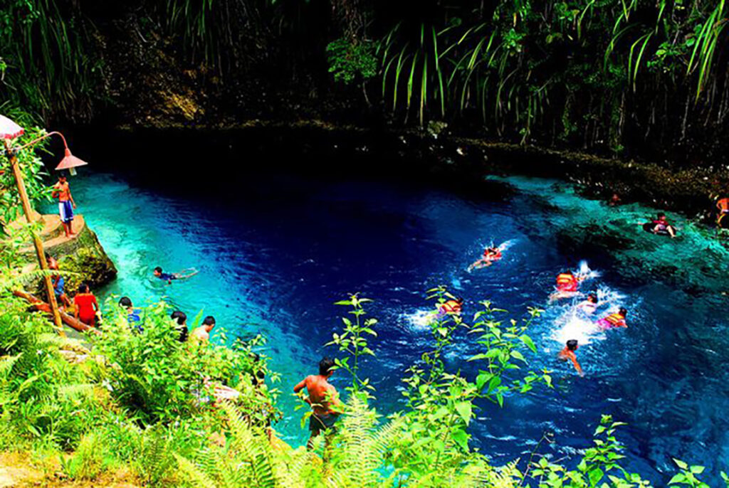 Hinatuan Enchanted River. Tourist Spots in Mindanao