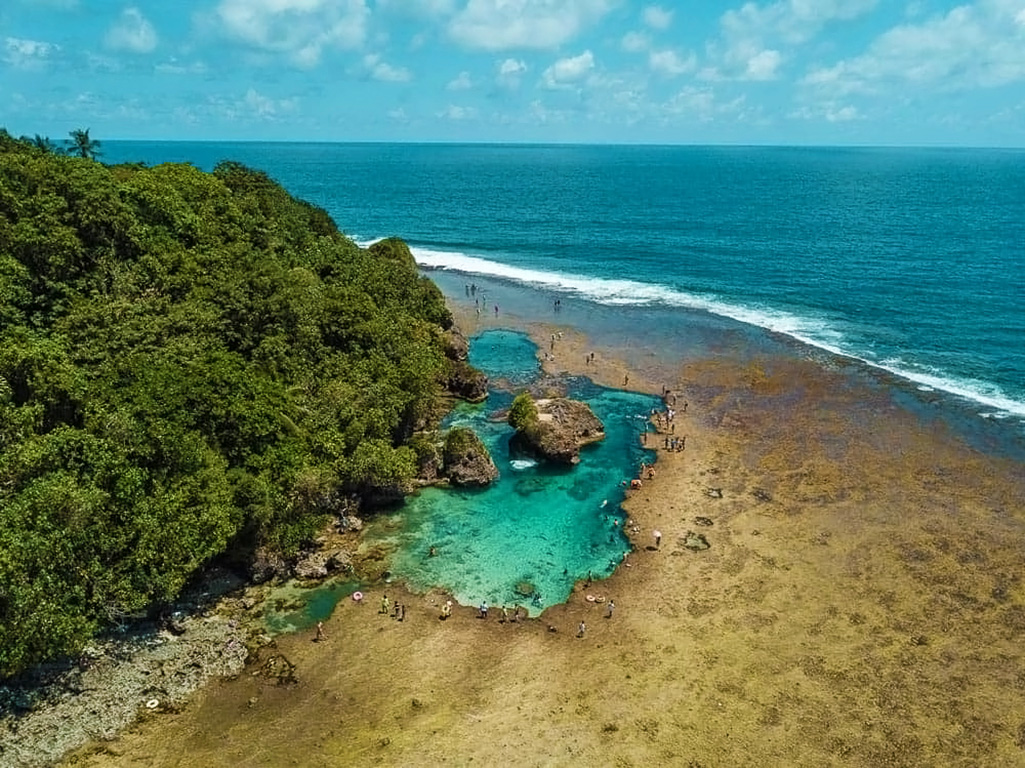 Magpupungko Rock Pools. Tourist Spots in Mindanao