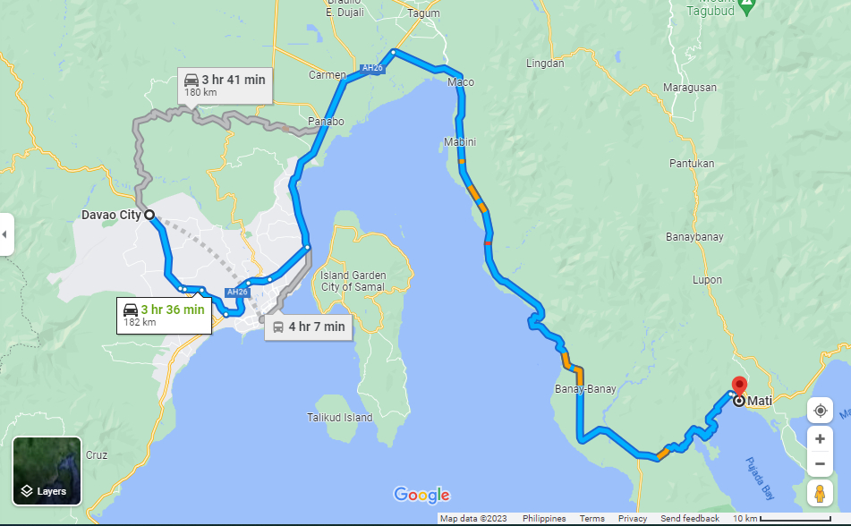 how to get to the tourist spots in davao oriental