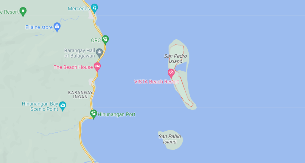 Hinunangan Beach Southern Leyte -Map